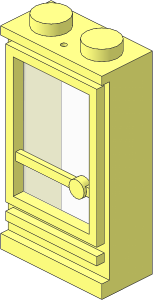 Door  1 x  2 x  3 Left with Solid Stud with Hole (Complete)