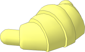 Minifig Food Croissant with Rounded Ends