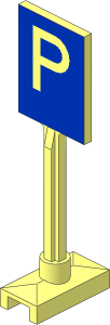 Roadsign Rectangular Tall with Sans-Serif "P" Parking Pattern