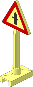 Roadsign Triangular Type 1 with Cross Intersection Pattern