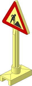 Roadsign Triangular Type 1 with Road Works, 1 Dirt Pile Pattern