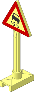 Roadsign Triangular Type 1 with Skidding Car Pattern
