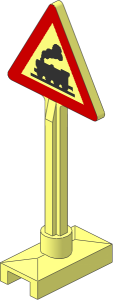 Roadsign Triangular Type 1 with Locomotive on Rail Pattern