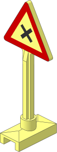Roadsign Triangular Type 1 with Dangerous Intersection Pattern