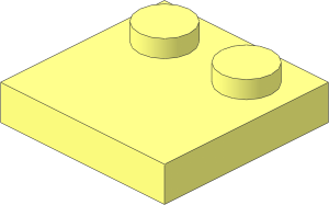 Plate  2 x  2 with 2 Studs on One Edge