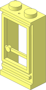 ~Door  1 x  2 x  3 Right with Solid Stud with Hole
