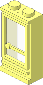 Door  1 x  2 x  3 Right with Solid Stud with Hole (Complete)