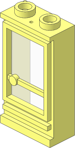 Door  1 x  2 x  3 Right with Open Stud with Hole (Complete)