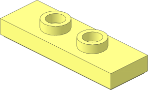 Plate  1 x  3 with  2 Studs Offset