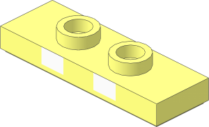 Plate  1 x  3 with  2 Studs Offset with  2 White Rectangles Pattern