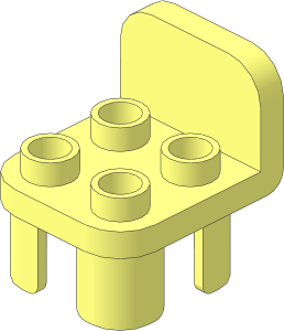 Duplo Chair with  4 Studs and Rounded Backrest