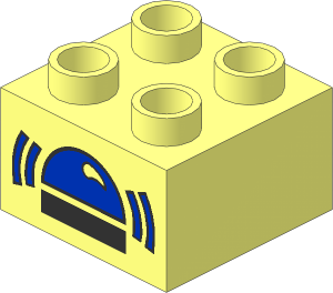 Duplo Brick  2 x  2 with Siren Pattern