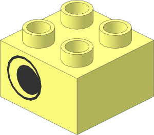 Duplo Brick  2 x  2 with Eye without White Pattern