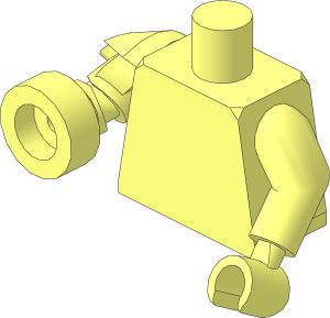 Minifig Torso with Left Arm and Hand and Right Robotic Blaster Arm