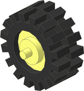 Wheel Centre with Stub Axles with Tyre  6/ 50 x  8 Offset Tread