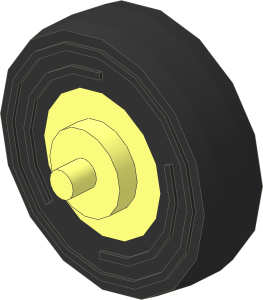 Wheel Centre with Stub Axles with Tyre 4/ 80 x 8 Single Smooth Type 2
