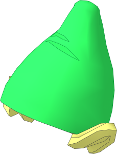 Minifig Hat Elf with Pointy Ears with Bright Green Top Pattern