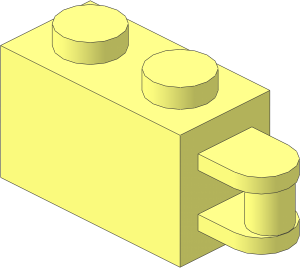 Brick  1 x  2 with Handle on End with Trimmed Arm