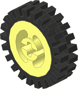 Wheel Rim  8 x 17.5 with Axlehole with Black Tyre  7/ 56 x 17 Offset Tread