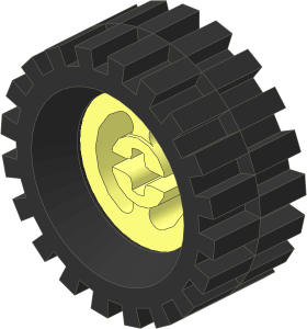 Wheel Rim  8 x 17.5 with Axlehole with Rubber Black Tyre 12/ 50 x 16 Offset Tread