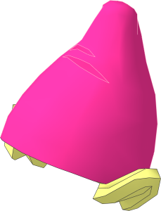 Minifig Hat Elf with Pointy Ears with Dark Pink Top Pattern