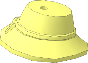 Minifig Hat with Wide Brim Down