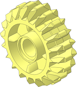 Technic Gear 20 Tooth Double Bevel with Clutch on Both Sides
