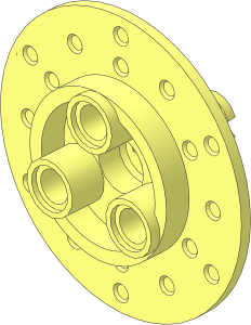 Technic Steering Wheel Hub with Brake Disc and  3 Pegholes