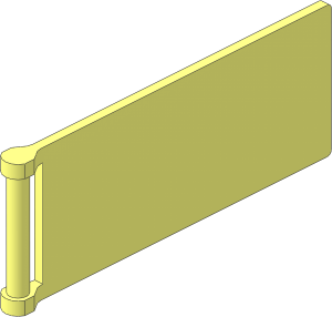 Flag  8 x  3 with Rod without Reinforced Base and Flat Sides