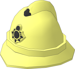 Minifig Police Helmet with Silver Badge Pattern