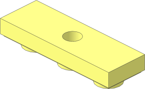 Tile  1 x  3 Inverted with Bar Hole