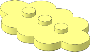Plate  3 x  5 Cloud Shape with  3 Studs
