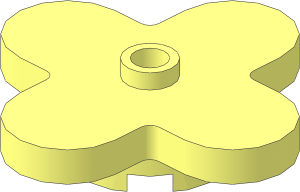 Plant Flower  4 x  4 with  4 Rounded Petals