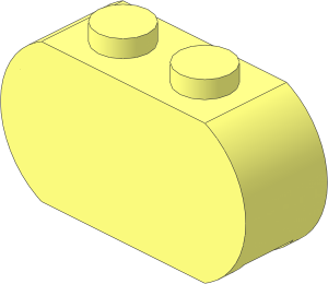Brick  1 x  3 x  1.333 with Rounded Ends