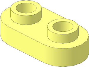 Plate  1 x  2 with Round Ends and 2 Open Studs