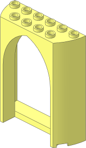 Panel  2 x  6 x  6  with Pointed Arch Opening and Rounded Sides