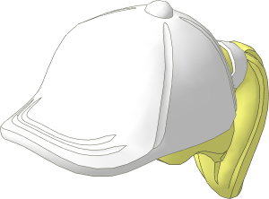 Minifig Hair with Ponytail and White Baseball Cap Pattern