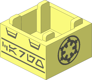 Container  2 x  2 x  1 Crate with SW Imperial Insignia Pattern and Aurebesh "CARGO" Text Pattern