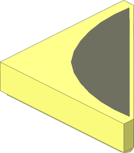 Tile  2 x  2 Triangular with Dark Bluish Grey Curve Pattern