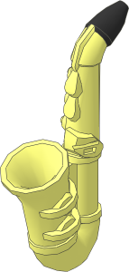 Minifig Saxophone with Black Mouthpiece Pattern