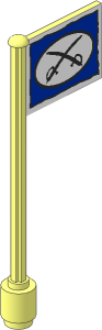 Flag on Flagpole with Cavalry Logo Sticker
