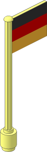 Flag on Flagpole Type 5 with Germany Flag Sticker