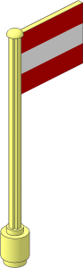 Flag on Flagpole Type 5 with Austria Flag Sticker