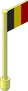 Flag on Flagpole Type 5 with Belgium Flag Sticker