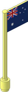 Flag on Flagpole Type 5 with Australia Flag Sticker