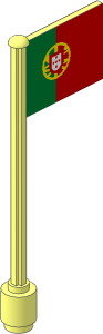 Flag on Flagpole Type 5 with Portugal Flag Sticker