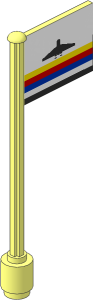 Flag on Flagpole Type 5 with Town Airport Sticker