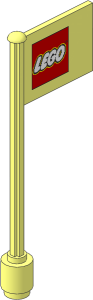 Flag on Flagpole Type 5 with LEGO Logo Closed "O" Square Pattern