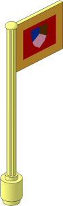 Flag on Flagpole Type 5 with Tri-Coloured Shield Pattern
