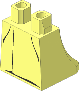 Minifig Hips and Skirt with Black Folds Pattern